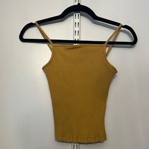 Cropped Mustard Yellow Ribbed Tanktop